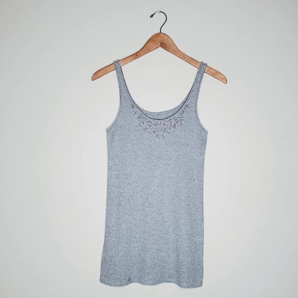 Eileen Fisher | Gray Tank with Tulle Floret Design - Picture 8 of 13